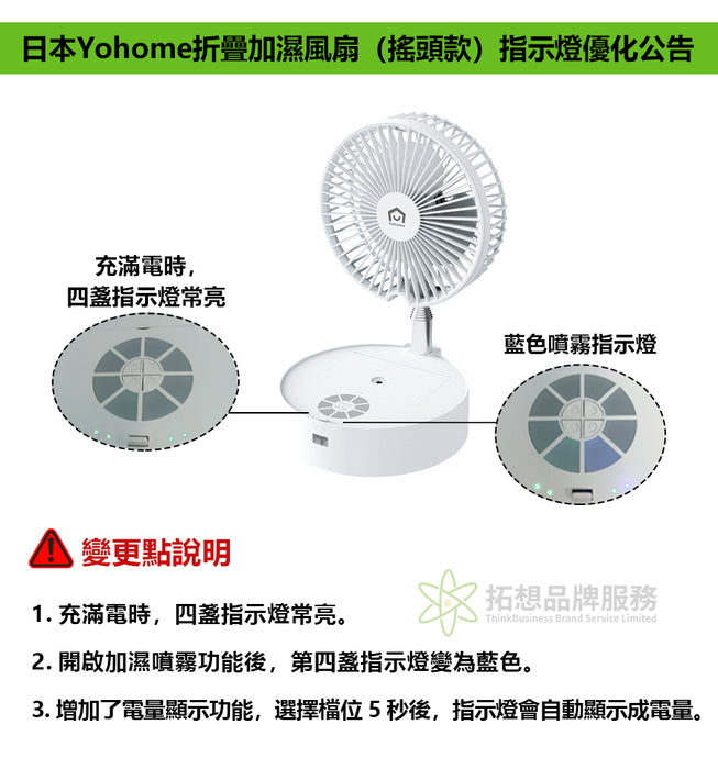 【ECN公告】Yohome風扇（搖頭款）指示燈優化