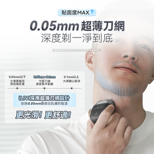 德國iLIVI|Mini-Max迷你超鋒高轉速淨360°環貼感應滑控乾濕電鬚刨（黑紳士禮盒裝）|港澳總代