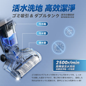 日本Double Clean|無線自淨自烘抑菌乾濕掃拖吸塵機|港澳總代
